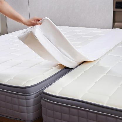 Vekkia Split King Gap Filler for Adjustable Bed,Twin to King Bed Converter Kit,Bed Bridge Twin to King,Mattress Connector with Washable Cover,for Guests Stayovers,Family Room(75in×10in)