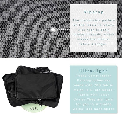 BAGAIL 6 Set Ultralight Compression Packing Cubes Packing Organizer for Travel Accessories Luggage Suitcase Backpack