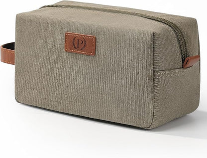 Janhavi Personalized Waterproof Make Up Bag, Engraved Initials & Wheat Ear,Travel Essentials Toiletries Men, Men's Accessories Storage, Mens Travel Bag Toiletry,Gifts for Boyfriends(Olive Green P)