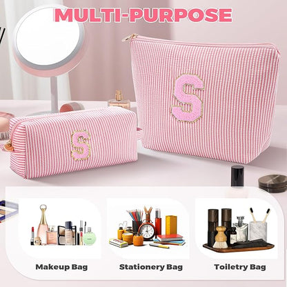 Gifts for Girls Teens Kids - Birthday Gift for Daughter Sister Her,Travel Essentials,Teen Girl Essentials,Cute Trendy Stuff Makeup Bag Set Cosmetic Bag - Peach,S