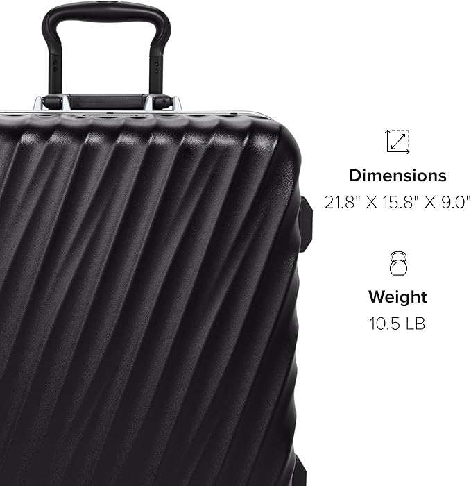 TUMI 19 Degree Frame Continental 4 Wheel Carry-On - Lightweight Suitcase - Hard Shell Luggage - 21.8" X 15.8" X 9.0" - Black Textured