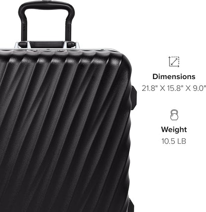 TUMI 19 Degree Frame Continental 4 Wheel Carry-On - Lightweight Suitcase - Hard Shell Luggage - 21.8" X 15.8" X 9.0" - Black Textured