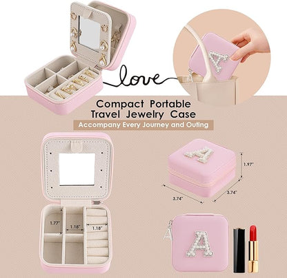 Birthday Gifts For Women, Initial Jewelry Box, Travel Jewelry Case, Gifts for Wife Girlfriend, Small Travel Jewelry Organizer, Gift for Girls, Graduation Gifts for Her, Bridesmaid Gifts