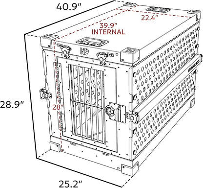 Heavy Duty Fully Collapsible Powder-Coated Aluminum Dog Crate - Medium-Long (White)