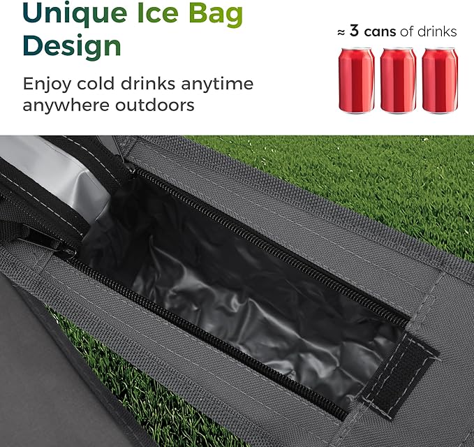 ALPHA CAMP Folding Camping Chairs for Adults Lawn Chairs Outdoor Chairs Support 250 LBS Portable Camp Chairs with Cup Holders Cooler Pouch for Outdoor, 2 Pack