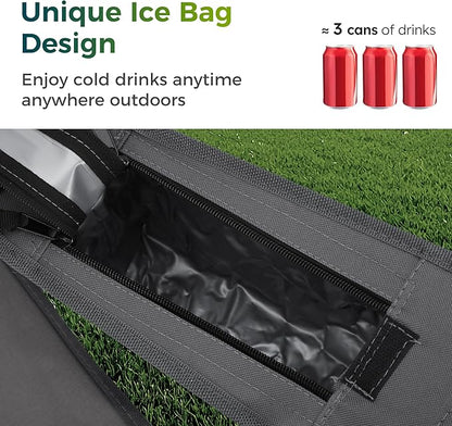 ALPHA CAMP Folding Camping Chairs for Adults Lawn Chairs Outdoor Chairs Support 250 LBS Portable Camp Chairs with Cup Holders Cooler Pouch for Outdoor, 2 Pack
