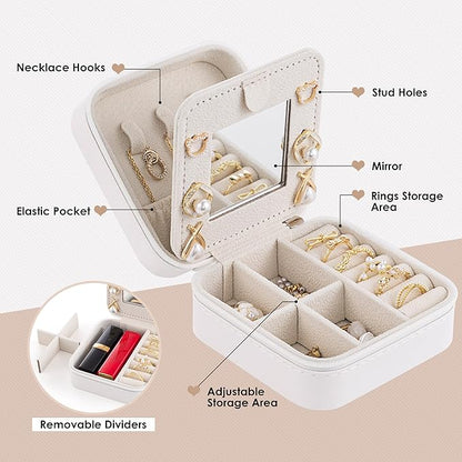 Birthday Gifts For Women, Initial Jewelry Box, Travel Jewelry Case, Gifts for Wife Girlfriend, Small Travel Jewelry Organizer, Gift for Girls, Graduation Gifts for Her, Bridesmaid Gifts