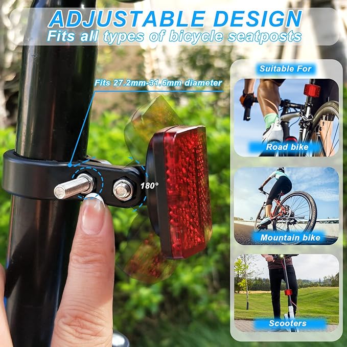 Airtag Bike Mount, Hidden Bike GPS Tracker Case for Apple Airtag, Airtag Bike Seatpost Reflector Mounts, Anti-Theft Airtag Holder for Bike, Electric Bicycle, Scooter (2 Pack)