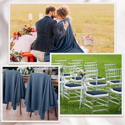 Kinlop Fleece Blanket Bulk 60 x 50 Inch Soft Lightweight Fleece Cozy Blanket Warm Throw Plush Pet Throw for Bed Couch Sofa Home Office Wedding Gifts Travel Camping(Gray Blue,40 Packs)