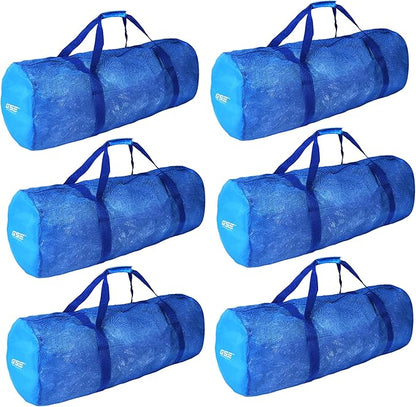 Blue Heavy-Duty Large Mesh Sports Duffle Bag, Dry Bag, Diving Equipment Scuba Bag with Zipper. Great for Gym Workout, Sport Balls Storage, Scuba Gear, Snorkeling, Water Sports and Travel