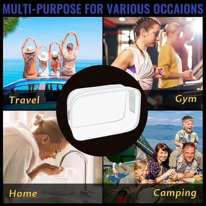 16 Pieces Clear Makeup Bags Bulk, TSA Approved Toiletry Bag for Travel, PVC Waterproof Cosmetic Pouches Clear Pouch with Zipper for Men and Women Carry-on Travel Essentials Cosmetic Bags (White-M)