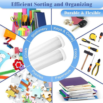 Jetec 32 Pcs Mesh Zipper Bags Toy Storage Bikini Organizer Bag Bolsas Para Guardar Trajes De Bano Waterproof Zipper Reusable Pouch Puzzle Multipurpose for Storage Office(White,7.5 x 5 Inch)