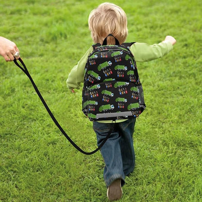 Garbage Truck Trash Recycling Kid's Toddler Backpack for Boys Girls Preschool Nursery with Safety Leash (01145)
