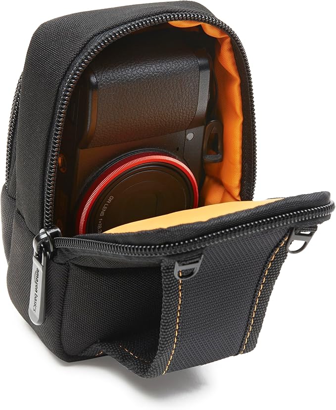 Amazon Basics Medium Point and Shoot Camera Case, Interior dimension 4.29 x 2.52 x 0.91 inches, (Fits devices - 2.4 x 1 x 4 inches), Black, Solid