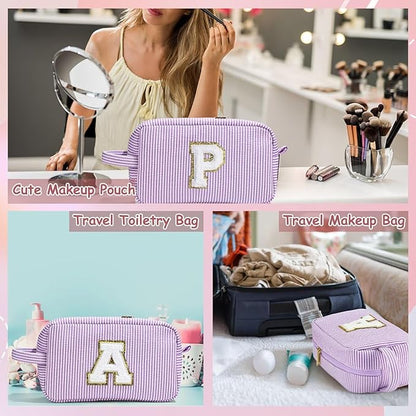 YOOLIFE Gifts for Grandma - Personalized Birthday Gifts for Grandma, Monogram Initial Makeup Bag Make Up Bag for Women N
