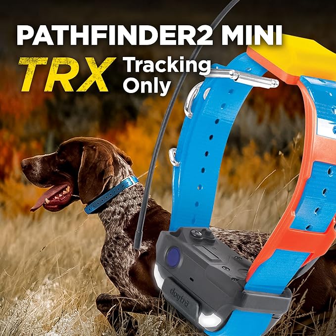Dogtra Pathfinder 2 Mini TRX Additional Receiver Dog GPS Tracker LED Light Orange Collar SmartWatch Compatible Rechargeable Waterproof Free Offline Maps No Monthly Fee Smartphone Required