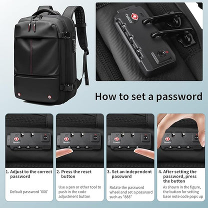 Vacpack Backpack, Air Backpack With Pump, 60L Expandable Backpack with Vacuum Compression, Anti Theft Vacpack Travel Vacuum Backpack (black)