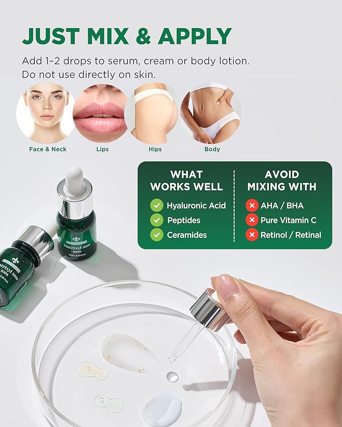 Matrixyl 3000 100% Serum Skincare – Pure Peptide Complex Anti-Aging Facial Ampoule from France Sederma, Collagen Boosting Wrinkle Treatment, Perfect for Layering & DIY, 0.33 fl.oz (10ml) 2 Pack