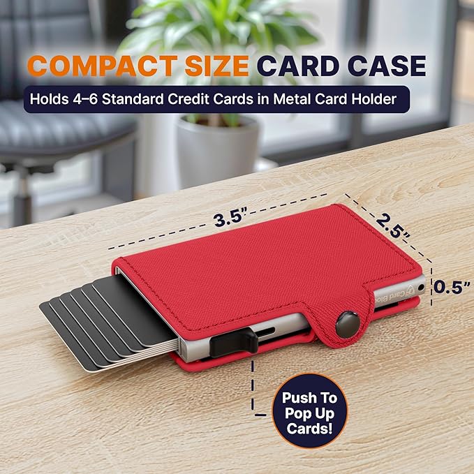 Conceal Plus Small RFID Wallet for Women, Slim Compact RFID Blocking Credit Card Holder Womens Wallet, Smart Pop Up Minimalist Card Case, Holds 4-6 Standard Cards Plus Cash & ID, Compact Travel Wallet