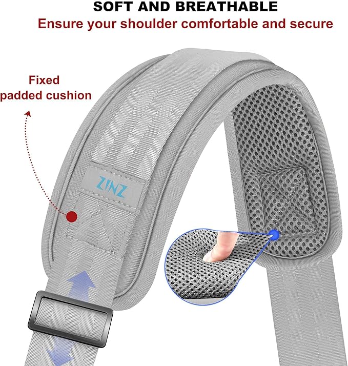 ZINZ 79.5" Universal Strap with Ultra-Thick Fixed Breathable Pad - Adjustable Heavy-Duty Shoulder Strap for Laptop, Crossbody, Luggage, Gym, Camera Bag and More - L01G01