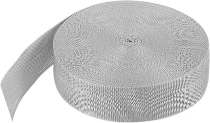 MECCANIXITY Lightweight Polypropylene Webbing Strap 2" 25 Yard Backpack Strapping Band Pale Grey for Outdoor Luggage Cargo Straps
