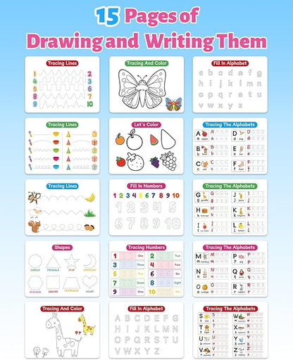 Benresive Montessori Busy Book for Toddlers 3-5, Preschool Learning Activities, Tracing Activity Coloring Books for Kids Ages 3-5, Educational Toys Gifts, Autism Sensory Travel Toys for Toddlers