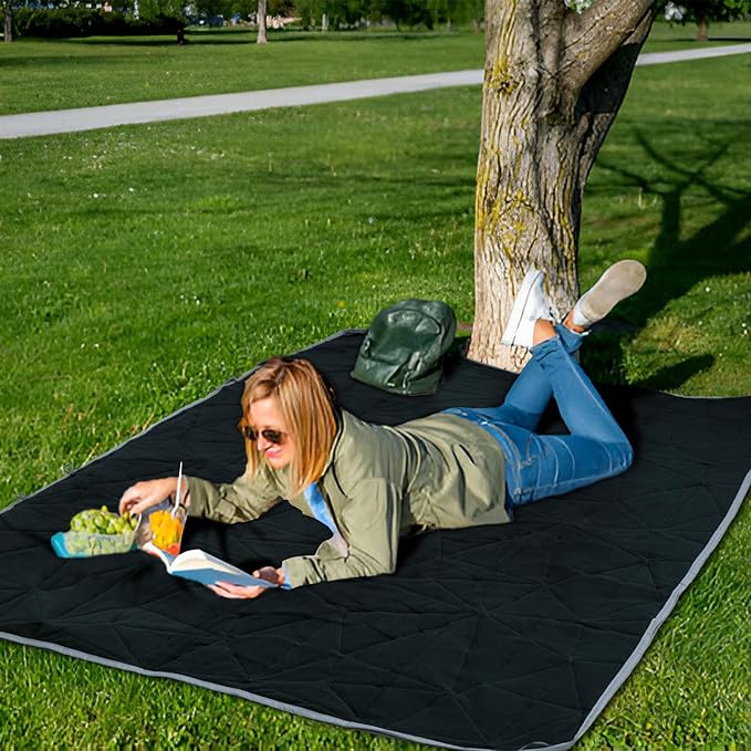 Outdoor Waterproof Blanket, Foldable Fleece Stadium Blanket for Outdoor Sports Event, Camping, Car, Pet, Picnics - Windproof, Wearable, Machine Washable 80" x 58" (Smoky Gray)