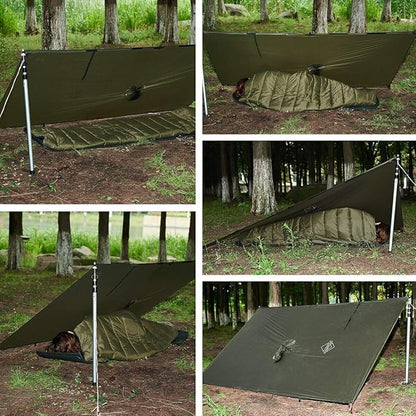 onewind Hooded Rain Poncho, Silnylon Rain Coat Versatile Survival Shelter Waterproof Breathable Lightweight Poncho