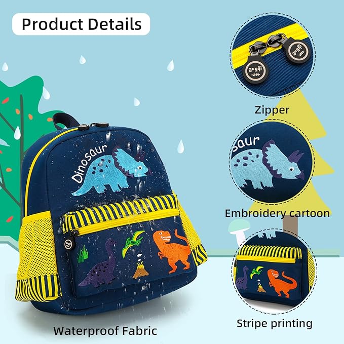 willikiva Cute Zoo Little 3d Backpack Kids Backpack for Boys and Girls Toddler Backpack Waterproof Preschool(Dinosaur)