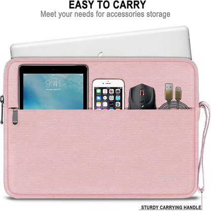 Laptop Sleeve 14 Inch, Water Resistant Traveling Computer Cover with Handle, Shockproof Protective Carrying Laptop Bag Compatible for 14 Inch MacBook Air/Pro, HP, Dell, Lenovo, Pink
