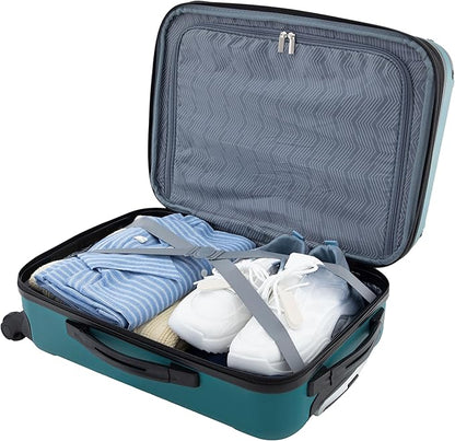 Travelers Club Chicago Hardside Expandable Spinner Luggage, Teal, 20" Carry-On