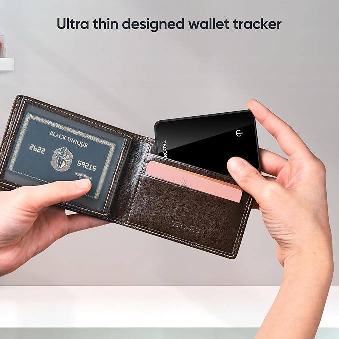 Wallet-Tracker-Card for Apple Find My (iOS Only), MFi Certified Bluetooth-Wallet-Tracking-Finder, Slim-Credit-Card-Tracker for Purse, Luggage & Travel Items with 2-Year Battery, IPX6 2 Pack