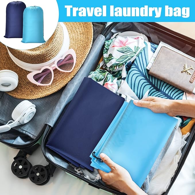 Sanwuta 40 Pcs 38" x 24" Large Laundry Bags with Drawstring Travel Laundry Bag Bulk Lock Closure Reusable Washable Heavy Duty for Dirty Clothes College Dorm Apartment(Mulitcolor)
