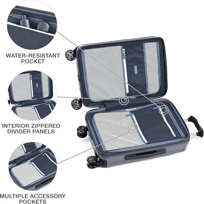 Travelpro Platinum Elite Hardside Expandable Carry on Luggage, 8 Wheel Spinner, TSA Lock, Hard Shell Polycarbonate Suitcase, Vintage Grey, Compact Carry on Laptop Pocket 20-Inch