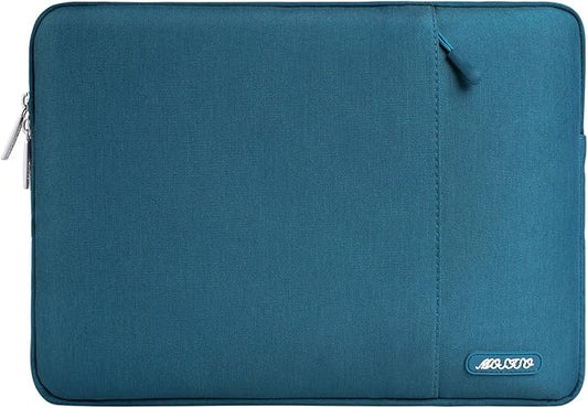 MOSISO Laptop Case 13.3 inch, 13-13.3 inch Laptop Sleeve Compatible with MacBook Air/Pro 13/Pro 14 M5 M4 M3 M2 M1, HP Dell ASUS Lenovo,Polyester Vertical Computer Sleeve Bag with Pocket, Deep Teal