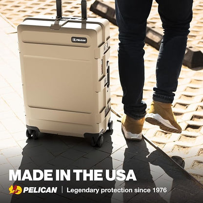 Pelican ATX Luggage Hard Case Luggage with Wheels - Waterproof Hardshell - Medium Size (25 Inch) Check-In Suitcase (Black)