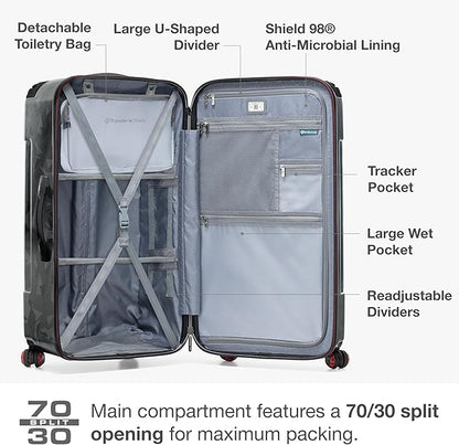 Traveler's Choice Maxporter II 30" Hardside Spinner Trunk Luggage, TSA Lock, Gray Camo