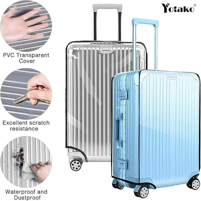 Yotako Clear PVC Suitcase Cover Protectors 20 Inch Luggage Cover for Wheeled Suitcase 20''