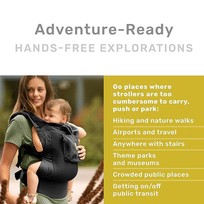 LÍLLÉbaby 3-in-1 Ergonomic CarryOn Airflow Toddler Carrier with Lumbar Support & Breathable Mesh Lining (25-60 lbs), Supportive & Comfortable, Multi-Position Carrying for Hiking & Travel (Black)