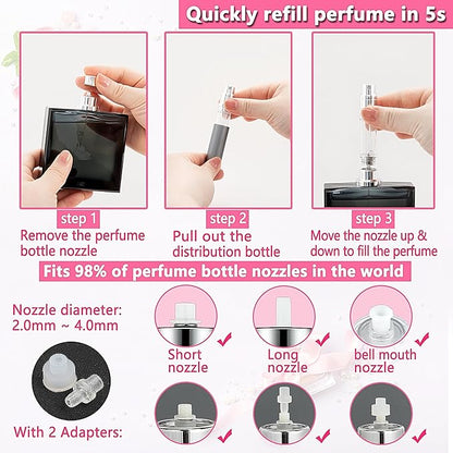 Travel Perfume Atomizer Refillable Bottle - 5ML Leakproof Luxury Travel Perfume Atomizer, Refillable Perfume Spray Bottle for Women (Gray)