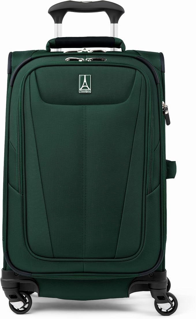 Travelpro Maxlite 5 Softside Expandable Luggage with 4 Spinner Wheels, Lightweight Suitcase, Men and Women, International, Forest Green, Carry-on 21-Inch