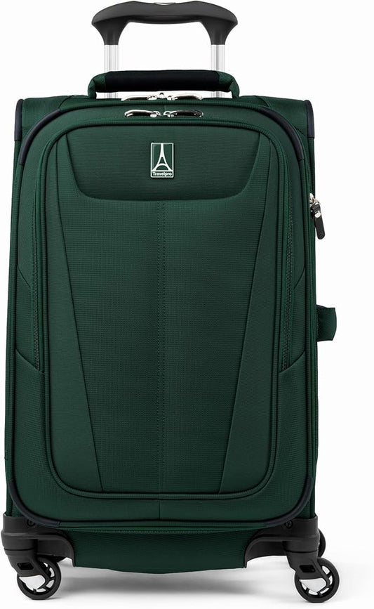 Travelpro Maxlite 5 Softside Expandable Luggage with 4 Spinner Wheels, Lightweight Suitcase, Men and Women, International, Forest Green, Carry-on 21-Inch