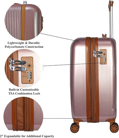 Classique Lightweight Spinner 2-piece Carry-On Luggage Set - Rose Gold