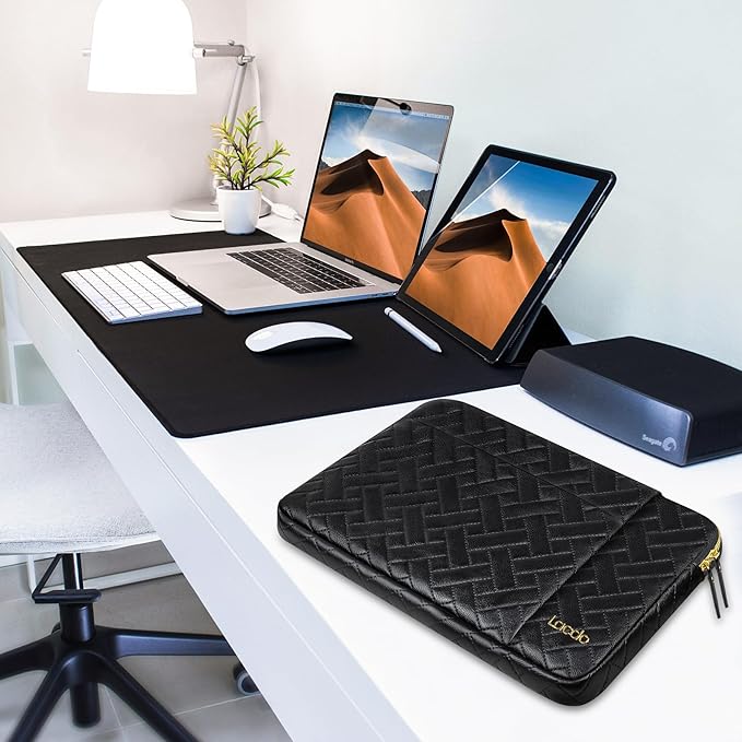 Lacdo Laptop Sleeve Case for 16 inch New MacBook Pro M4/M3/M2/M1 Pro/Max A3403 A3186 A2991 A2780 A2485 2024-2019 | 15" Surface Laptop 7th Copilot+PC/Surface Laptops 6 5 4 Computer Bag, Elegant Black