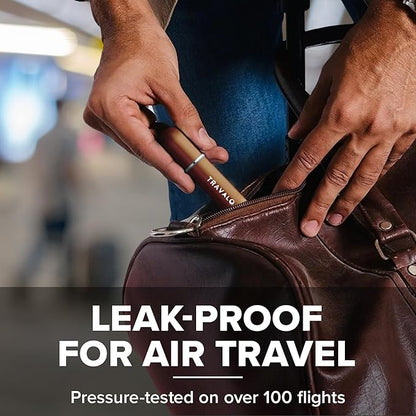 Travalo Classic HD Perfume Atomizer - Leak-Proof and TSA Approved for Air Travel - Reusable, Airtight, Easy-Fill Mini Pump Sprayer - Lightweight, Elegant Design w/Volume Window - Brown 0.17oz