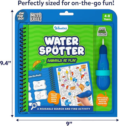 Skillmatics Reusable Search & Find Book - Water Spotter, Mess-Free Learning Activity, Stocking Stuffers, Animals, Christmas Fun, Travel Toy, Gifts for Boys & Girls Ages 4, 5, 6, 7, 8