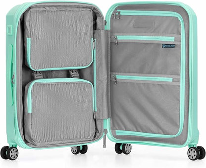 Traveler's Choice Pagosa Indestructible Hardshell Expandable Spinner Luggage, Mint, 22-Inch Carry-on
