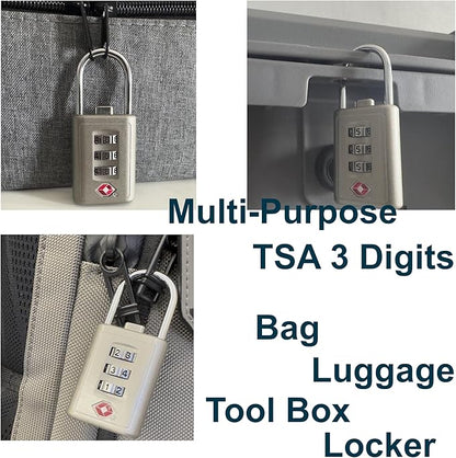Combination Lock TSA Approved Lock 3 Digit Code Padlock Luggage Lock for Bags, Luggage, Backpacks, Toolboxes, Suitcases, Storage Cabinets (2 Pack)