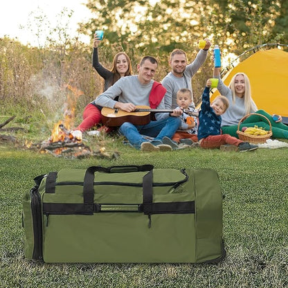 Rolling Duffel Bag with 3 Wheels, 110L-120L Expandable Foldable Travel Duffel, 28" No-Sag Design Waterproof Carry On Luggage, Lightweight Weekender Bag for Men Women, Camping/Cargo/Air Travel