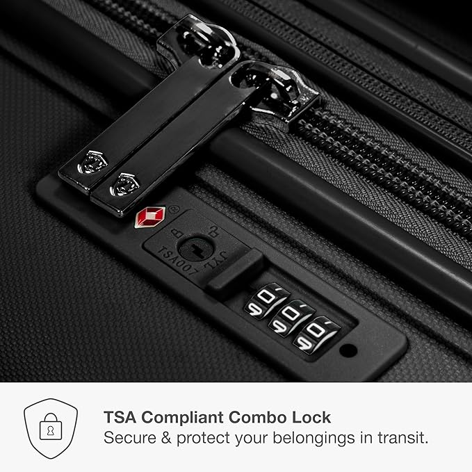 Traveler's Choice Pagosa Indestructible Hardshell Expandable Spinner Luggage, Black, 30-Inch Large